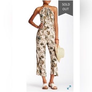 Free People Twisted Halter Floral Print Jumpsuit Size 2